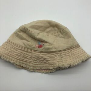 Janie & Jack Reversible Hat Baby Girl 12-24‎ Mos 100% Linen NWT